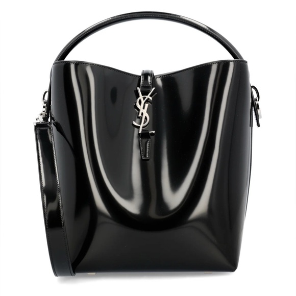 Saint Laurent Le 37 Logo Plaque Tote Bag New NWT Black YSL Handbag - Picture 1 of 16
